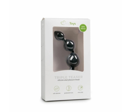 EasyToys Silicone Prostate Model with Graduated Beads, Black, 20 cm