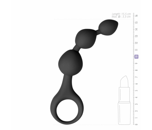 EasyToys Silicone Prostate Model with Graduated Beads, Black, 20 cm