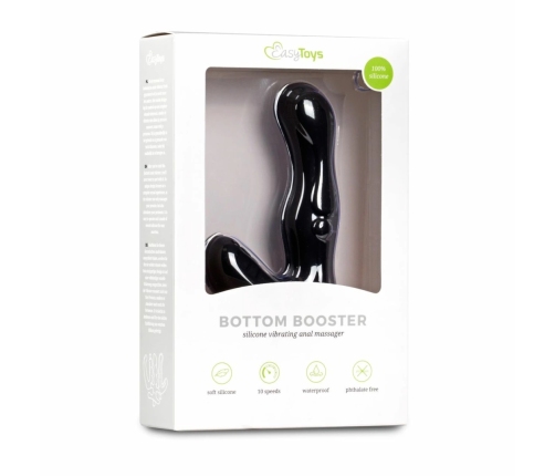 EasyToys Black Silicone Intimate Plug with Advanced Vibration System