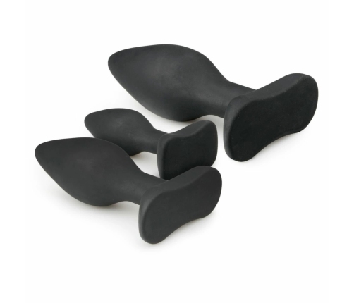 EasyToys Silicone Anal Training Plug Set Black - 3 Sizes, Flexible Design