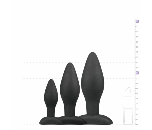 EasyToys Silicone Anal Training Plug Set Black - 3 Sizes, Flexible Design