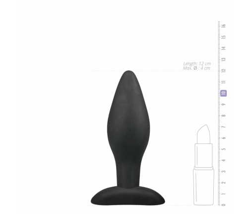 EasyToys Silicone Anal Plug Medium Black - Flexible Ergonomic Model