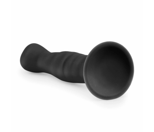 EasyToys Silicone Intimate Device Black with Suction Base 18 cm