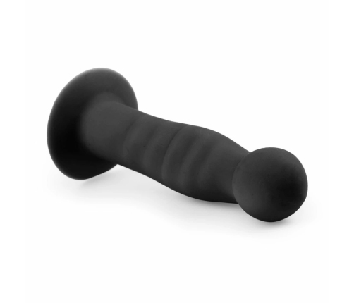 EasyToys Silicone Intimate Device Black with Suction Base 18 cm