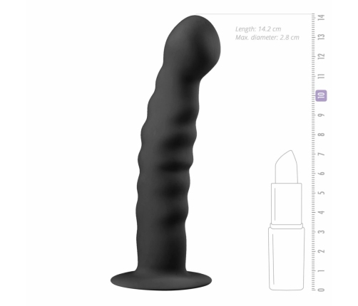 EasyToys Silicone Intimate Device Black with Suction Base 18 cm