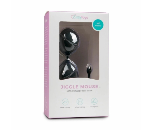 EasyToys Black Kegel Double Training Balls - Anatomical Silicone System