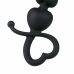 Easytoys Heart Handle Black Silicone Training Beads 19 cm