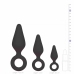 EasyToys Silicone Plug Set Black - 3 Sizes with Ergonomic Pull Ring