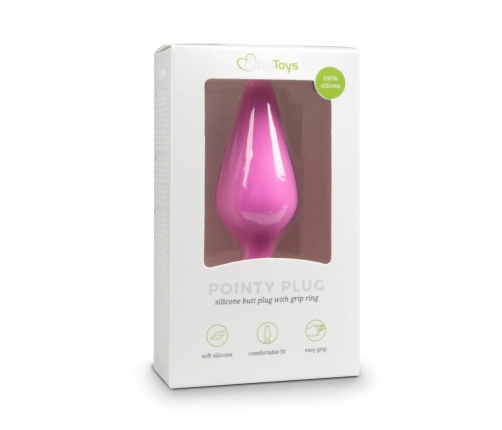 EasyToys Pointy Plug Silicone Tapered Model, Black, Size S