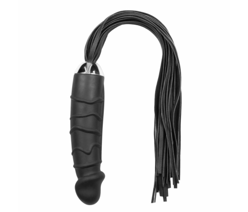 EasyToys Silicone Impact Flogger with Anatomic Grip Black 37cm