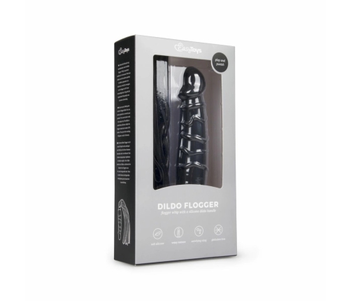 EasyToys Silicone Impact Flogger with Anatomic Grip Black 37cm