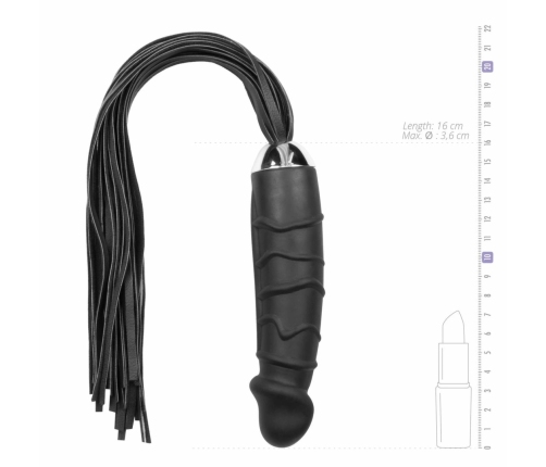 EasyToys Silicone Impact Flogger with Anatomic Grip Black 37cm