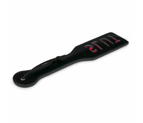 Ouch! Black Leather Impact Paddle with Red Inscription, Durable Design