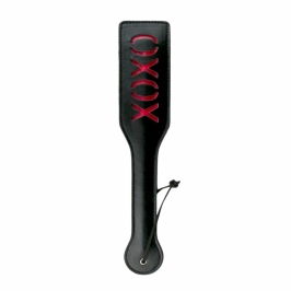 Rimba Black Leather Paddle XOXO - Sturdy Model with Decorative Cutout