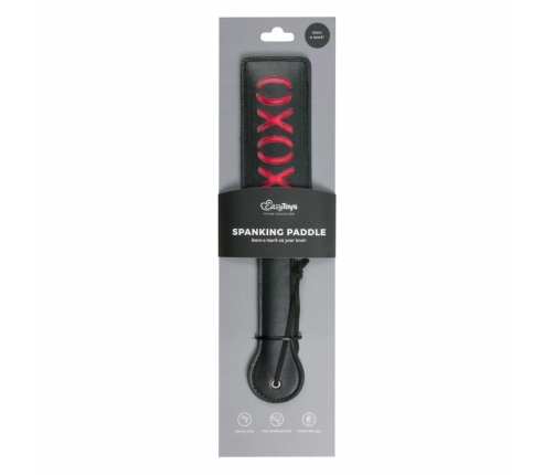 Rimba Black Leather Paddle XOXO - Sturdy Model with Decorative Cutout