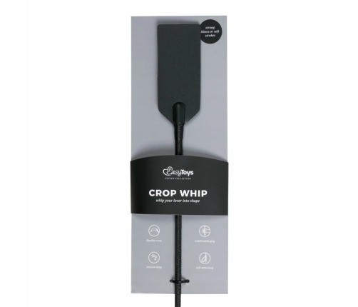 Ouch! Skorzany Bat Czarny z Metalowymi Elementami 45 cm