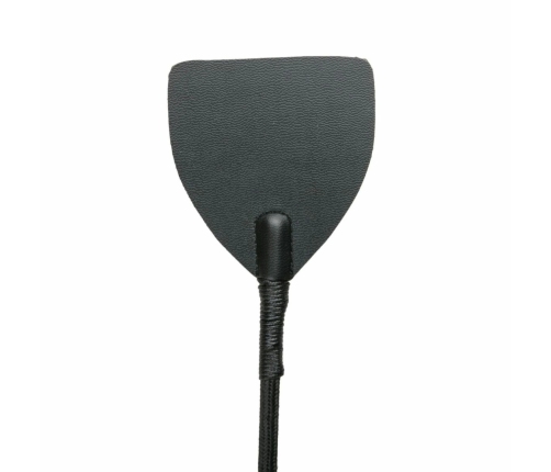 Ouch! Czarna skorzana batuta z metalowymi wykończeniami 45 cm