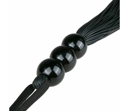 EasyToys Black Silicone Impact Whip with Ergonomic Handle 45cm