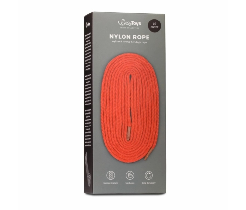 EasyToys Fetish Red Bondage Rope 10m - Durable Nylon Restraint Cord