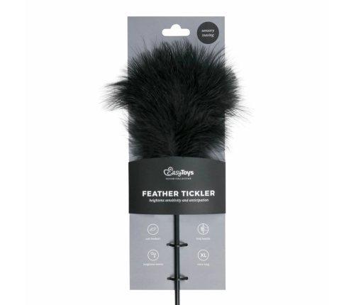 Ouch! Long Feather Tickler Black - Precision Sensual Accessory