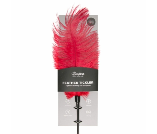 EasyToys Red Feather Sensual Tickler - Elegant Touch Accessory