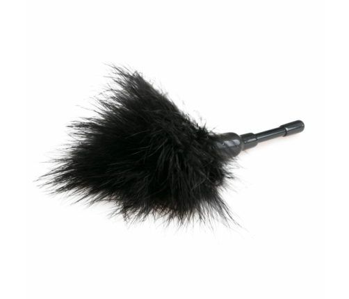EasyToys Tickler Black - Soft Feather Accessory, Compact Handle