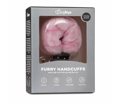EasyToys Plush Handcuffs Pink - Soft Adjustable Restraint System