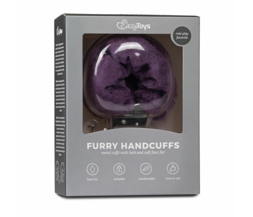 EasyToys Plush Wrist Restraints Purple - Soft Adjustable Cuffs