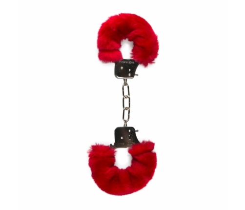 Ouch! Furry Handcuffs Red - Soft Plush Adjustable Restraint System