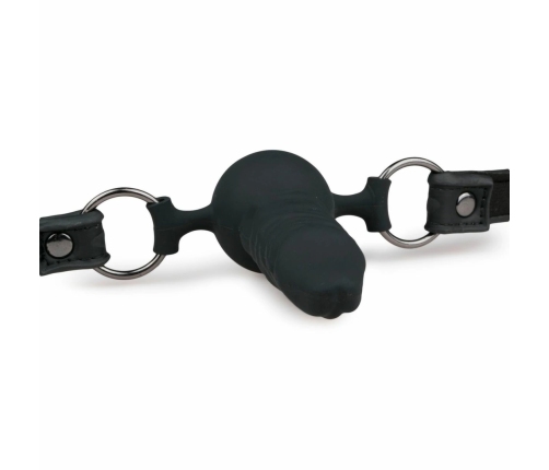 EasyToys Silicone System Ball Gag Adjustable 60 cm Black 9.5 cm Insertable