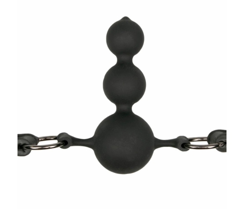 EasyToys Silicone Bead Gag Adjustable Strap Black 8718627528235