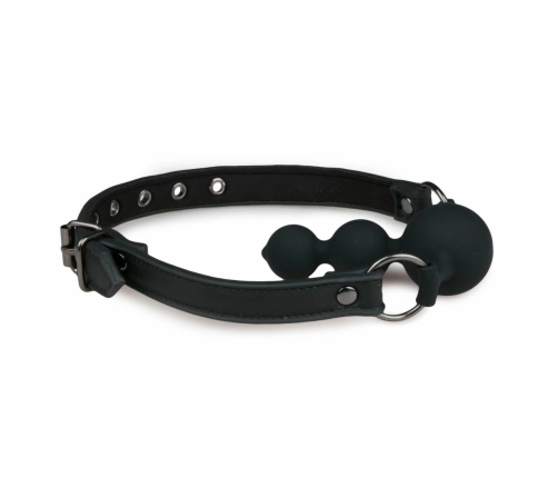 EasyToys Silicone Bead Gag Adjustable Strap Black 8718627528235