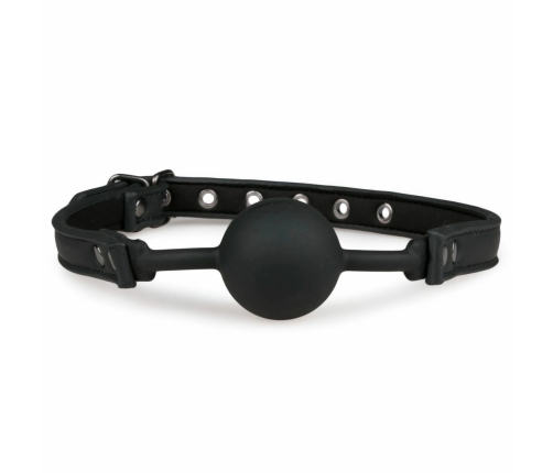 EasyToys Silicone Ball Gag Adjustable Strap Black Comfortable Design