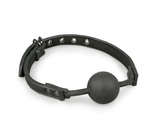 EasyToys Silicone Ball Gag Adjustable Strap Black Comfortable Design
