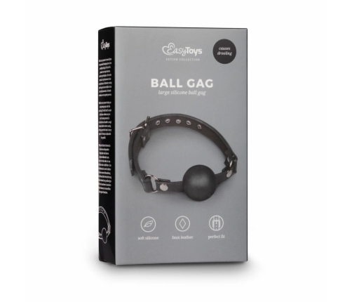 EasyToys Adjustable Faux Leather Head Harness with Large Silicone Ball