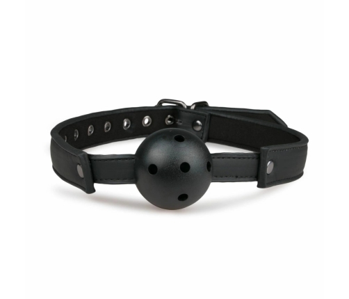 Easytoys Adjustable PVC Ball Gag Black - Faux Leather Comfort Strap