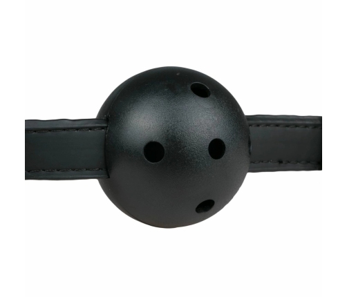 Easytoys Adjustable PVC Ball Gag Black - Faux Leather Comfort Strap
