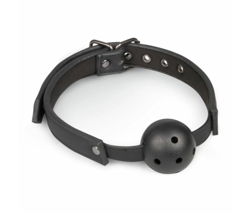 Easytoys Adjustable PVC Ball Gag Black - Faux Leather Comfort Strap