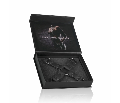 EasyToys Adjustable Leather Hogtie Restraint - Black Bondage Connector