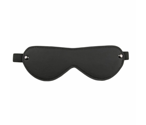 EasyToys Leather Eye Mask with Adjustable Elastic Band - Black