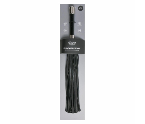 Kiotos Long Flogger Intimate Impact Tool with Metal Grip Handle Black
