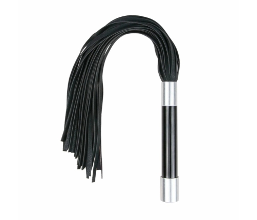 Kiotos Long Flogger Intimate Impact Tool with Metal Grip Handle Black
