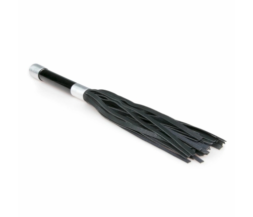 Kiotos Flogger with Metal Handle - Durable Faux Leather, Black, 45 cm