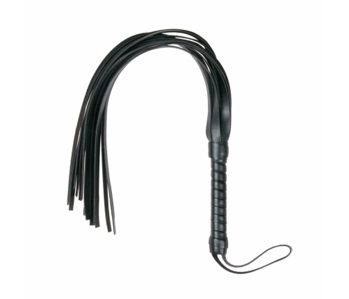 Ouch! Small Leather Flogger - Compact Premium Handle Black