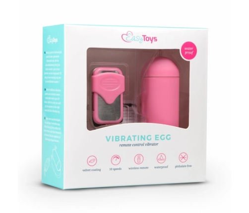 EasyToys Pink Wireless Vibrating Egg - 10-Mode Remote Control System