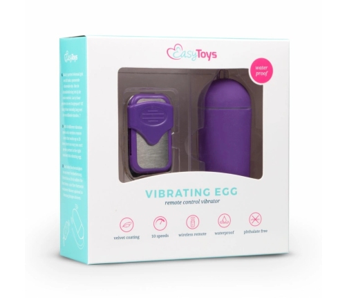 EasyToys Wireless Remote-Controlled Vibrating Egg Purple 10 Modes