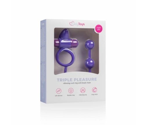 EasyToys Triple Function Intimate Ring & Stimulator, Flexible Design