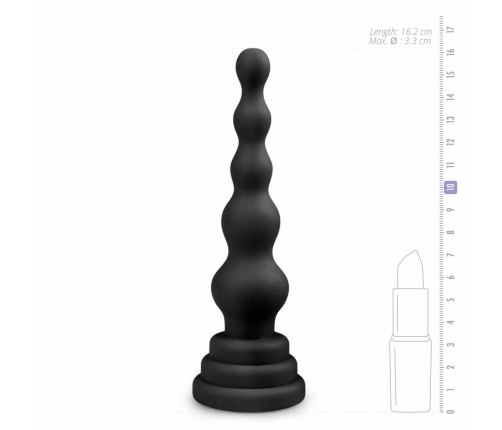 Kiotos Cone Shape Silicone Model with Beaded Structure Black 16.5 cm