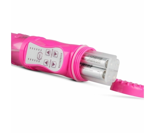 EasyToys Pink Thrusting Dual-Action Vibrator - 6 Speeds & Rotations