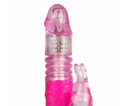 EasyToys Pink Thrusting Dual-Action Vibrator - 6 Speeds & Rotations